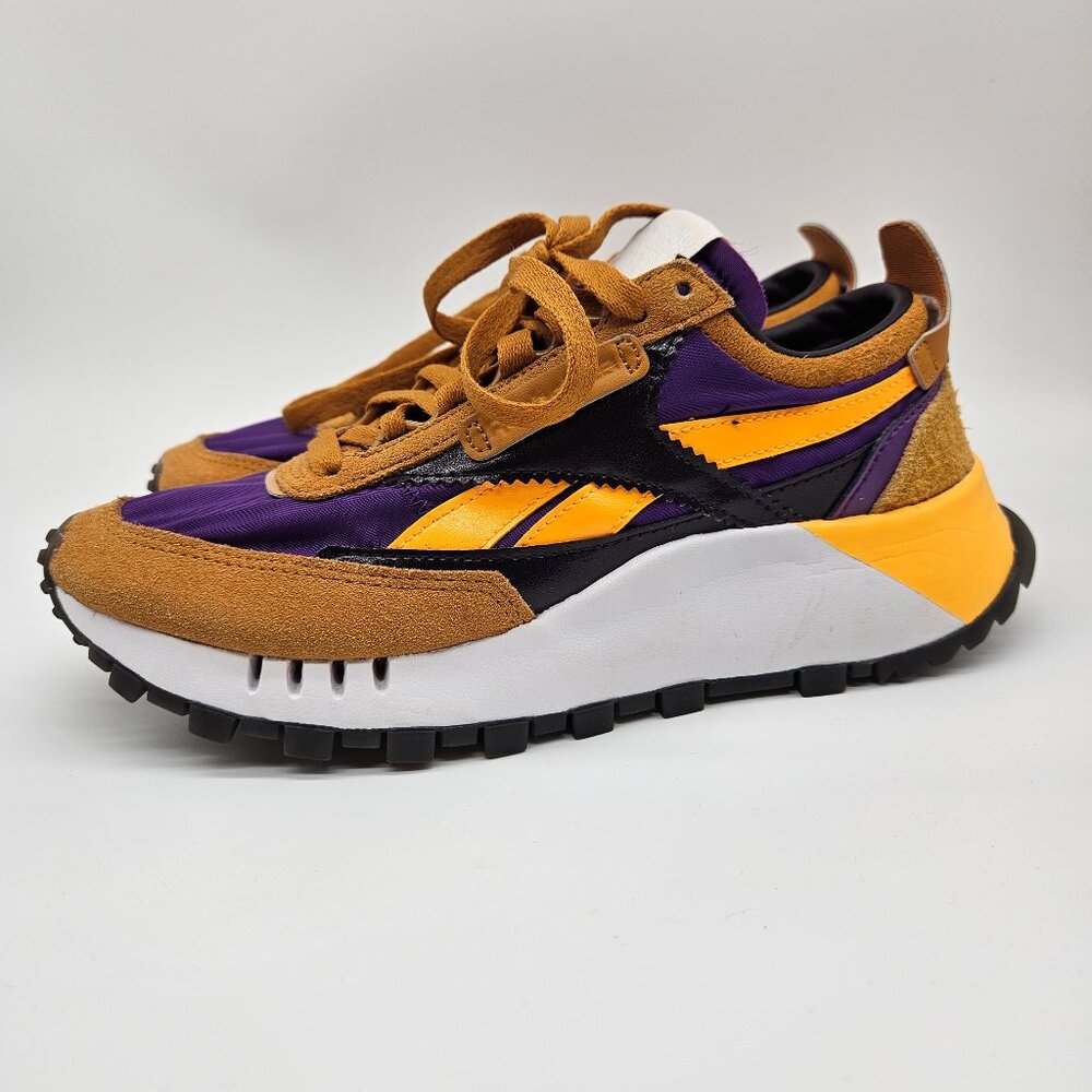 Women's Reebok Classic Leather Legacy Rich Ochre Sneaker Shoe Purple Size 5